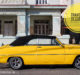 Bright yellow car in Havana, Cuba