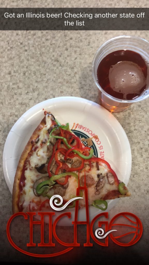 Beer and pizza in Chiacgo Airport