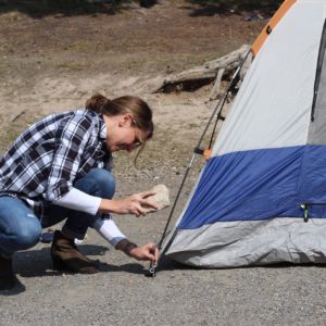 Setting up Camp at Tunnel Mountain Campground 2, Banff Canada