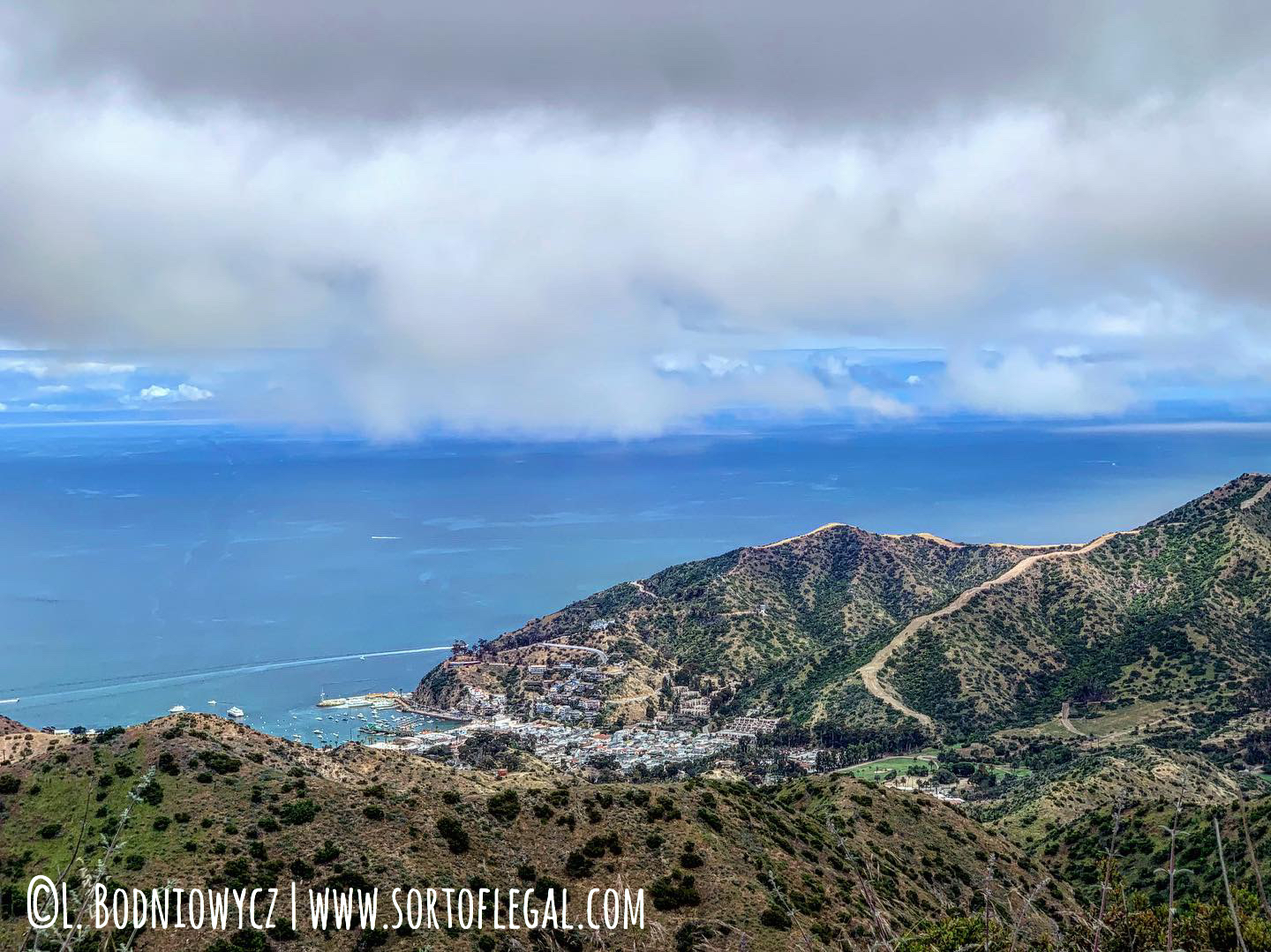 Hiking the Trans-Catalina Trail Day 1 Image looking at Avalon