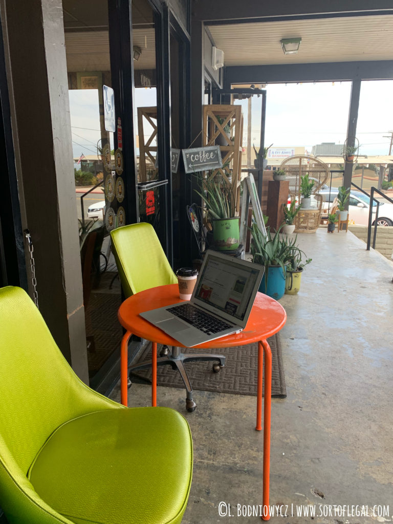 Cute coffee shop in San Clemente, CA but not great for a long work sesh