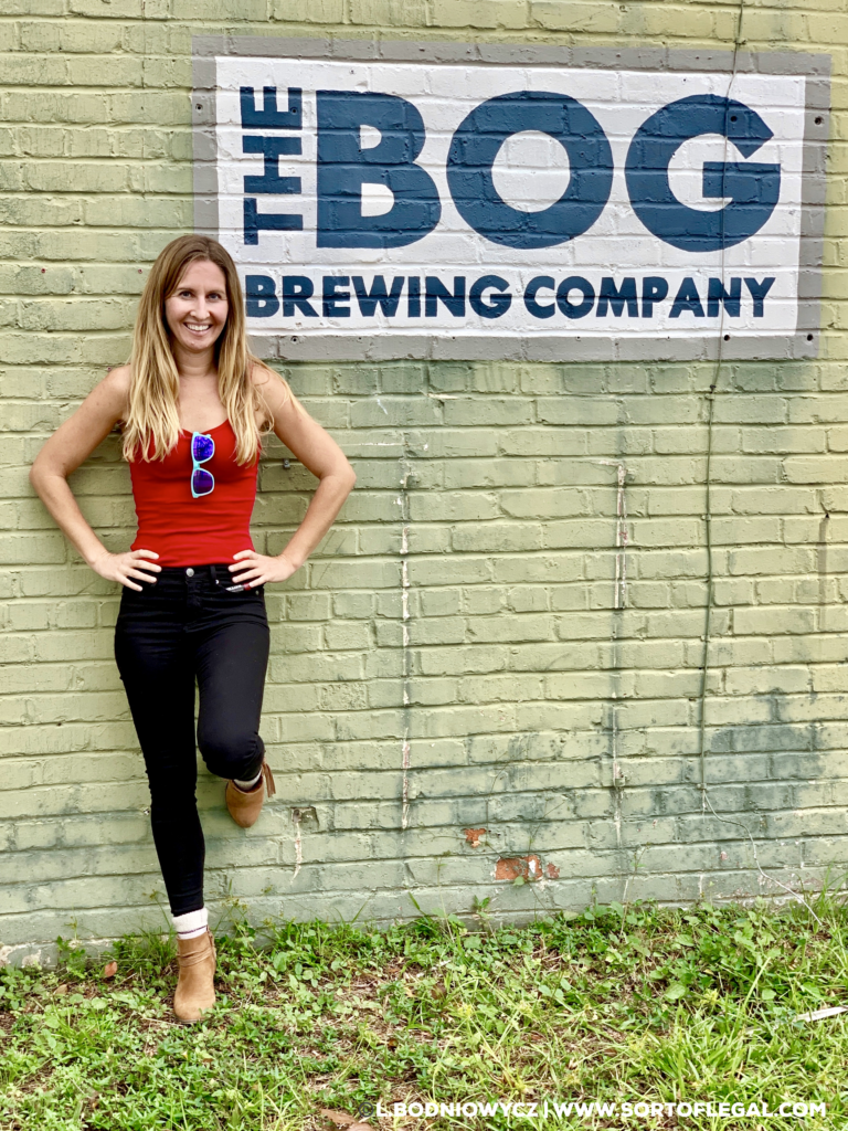 Larissa Bodniowycz, attorney and travel writer, checking out The Bog Brewing Company in St. Augustine, Florida.