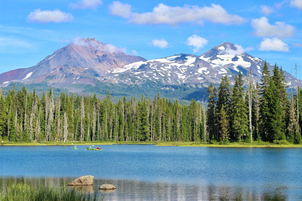 Kayaking in Lake Near Sisters, Oregon