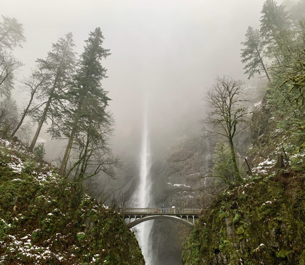 Multnomah Falls in Winter