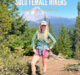 Larissa B hiking in Oregon with title Safety Tips for Solo Female Hikers